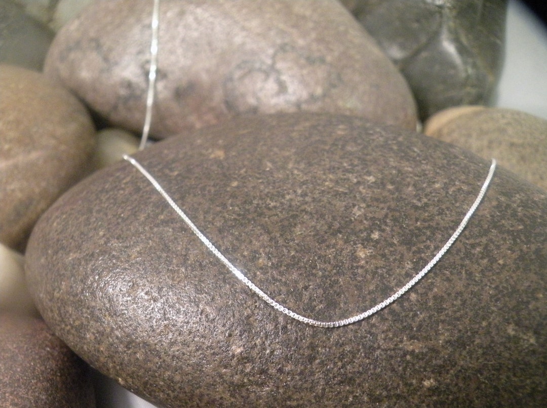 Sterling Silver Box Chain 20 Necklace 1.2mm Italian Sterling Silver ...