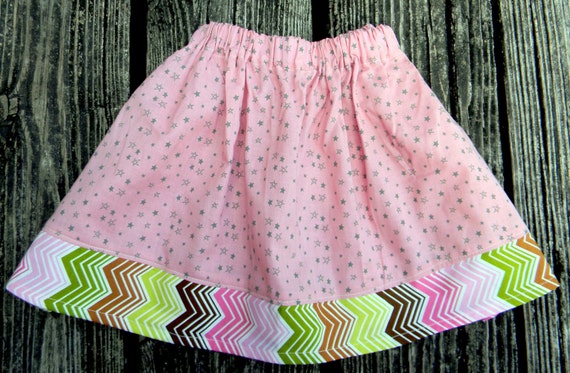 Items similar to Not-Just-For-Summer Stars and (zig zag) Stripes Skirt ...