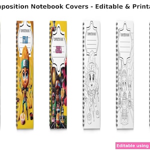 3 Composition Book Cover Designs | Canva Editable Templates | Back to School | Customizable Printable Notebook Covers