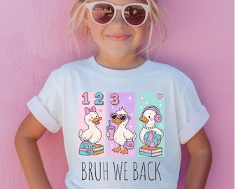 Bruh We Back PNG: Preppy Goose Back To School Design (Digital Download)