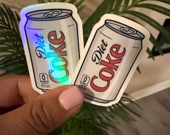 Iridescent Diet Coke Sticker Set: Waterproof Vinyl Decals