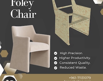 Arquivos de projeto CNC para cadeira Foley: Planos de móveis em madeira compensada e MDF (dxf - pdf - obj - 3ds - fbx)