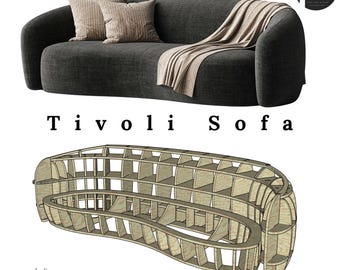 Arquivos de design CNC para sofá Tivoli: MDF ou compensado (download digital)
