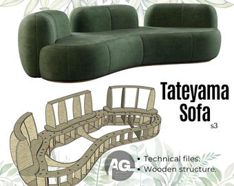 Tateyama Sofa -S3 -3D-2D Files for CnC