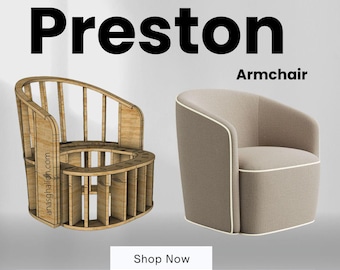 Planos para muebles CNC del sillón Preston.