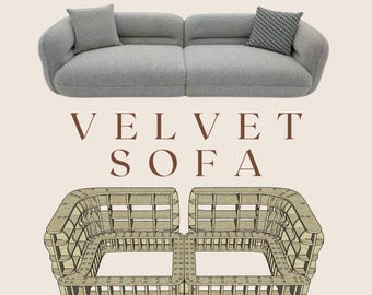 Arquivos CNC para design de sofá de veludo: MDF ou compensado (download digital)