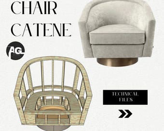 Arquivos de projeto CNC para cadeira Catene (dxf, pdf, obj)