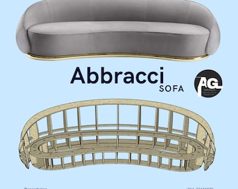 Arquivo de projeto CNC do sofá Abbracci (DXF, PDF, 3D)