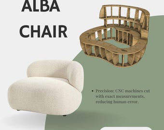 Arquivos de projeto CNC da cadeira Alba (dxf, pdf, stl, obj, fbx, 3ds)