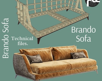 Arquivos de design CNC para sofá Brando: MDF ou compensado (download digital)
