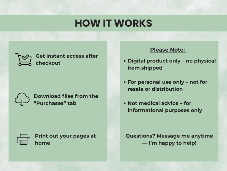 Step-by-step instructions for downloading, printing, and using ADHD planner bundle