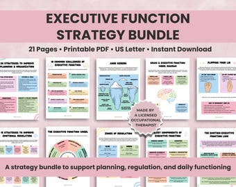 Exekutivfunktion Strategie Bündel, ADHS Arbeitsbuch, Exekutivfunktion Therapie für Erwachsene & Kinder, Emotionsregulierung