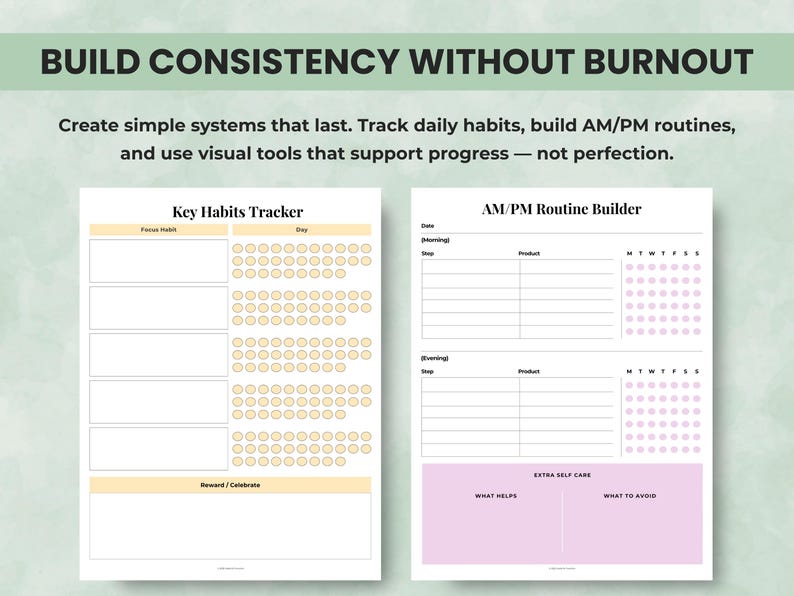 ADHD Planner Printable Set | Daily, Weekly & Monthly Routine Planner ...