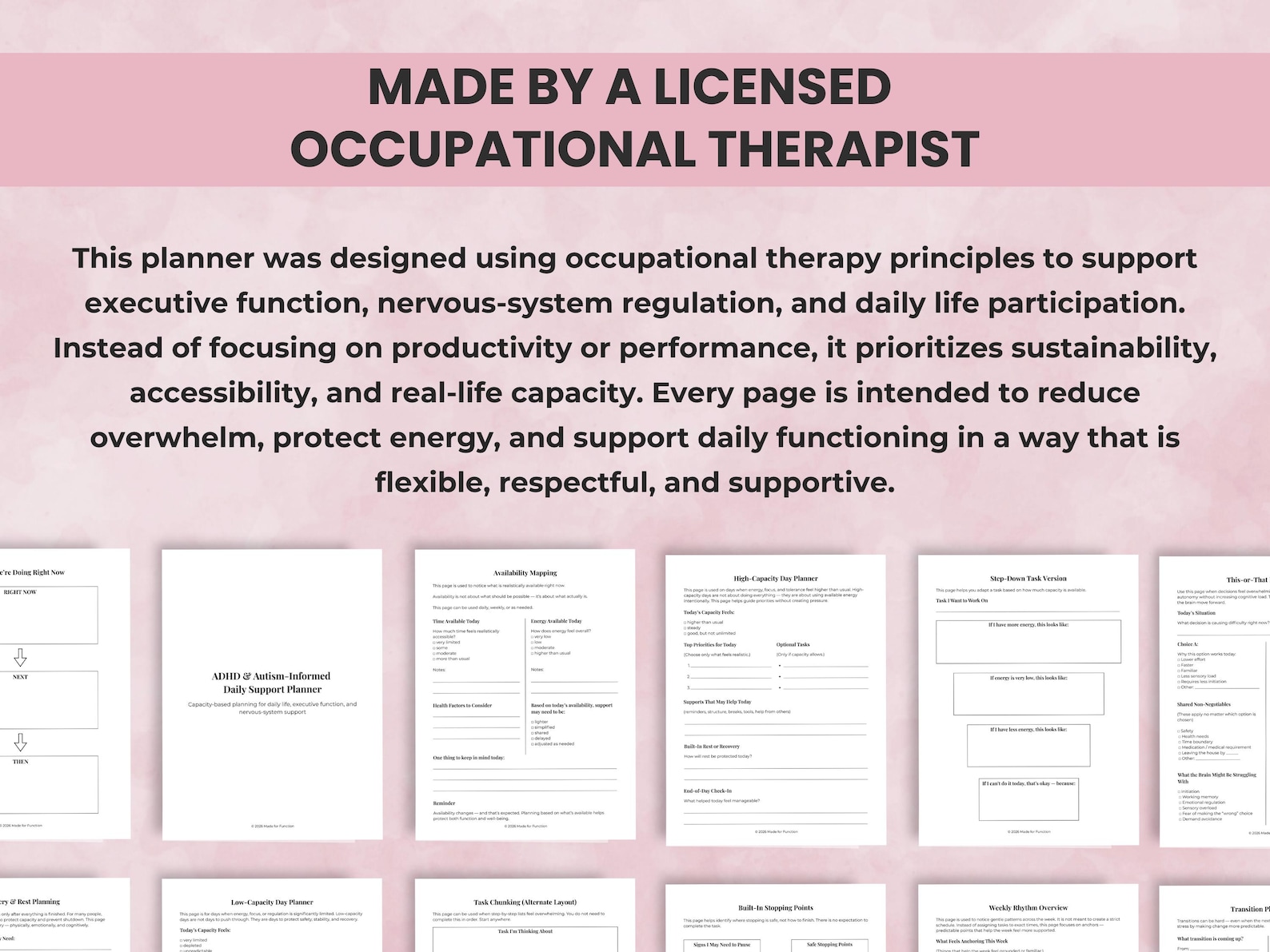 ADHD Autism Daily Planner, Executive Function Support (printable PDF ...