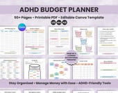 Editable ADHD Budget Templates, Printable Money Management Worksheets, Neurodivergent Finance Planner, Savings & Debt Tracker, A4 A5 Inserts