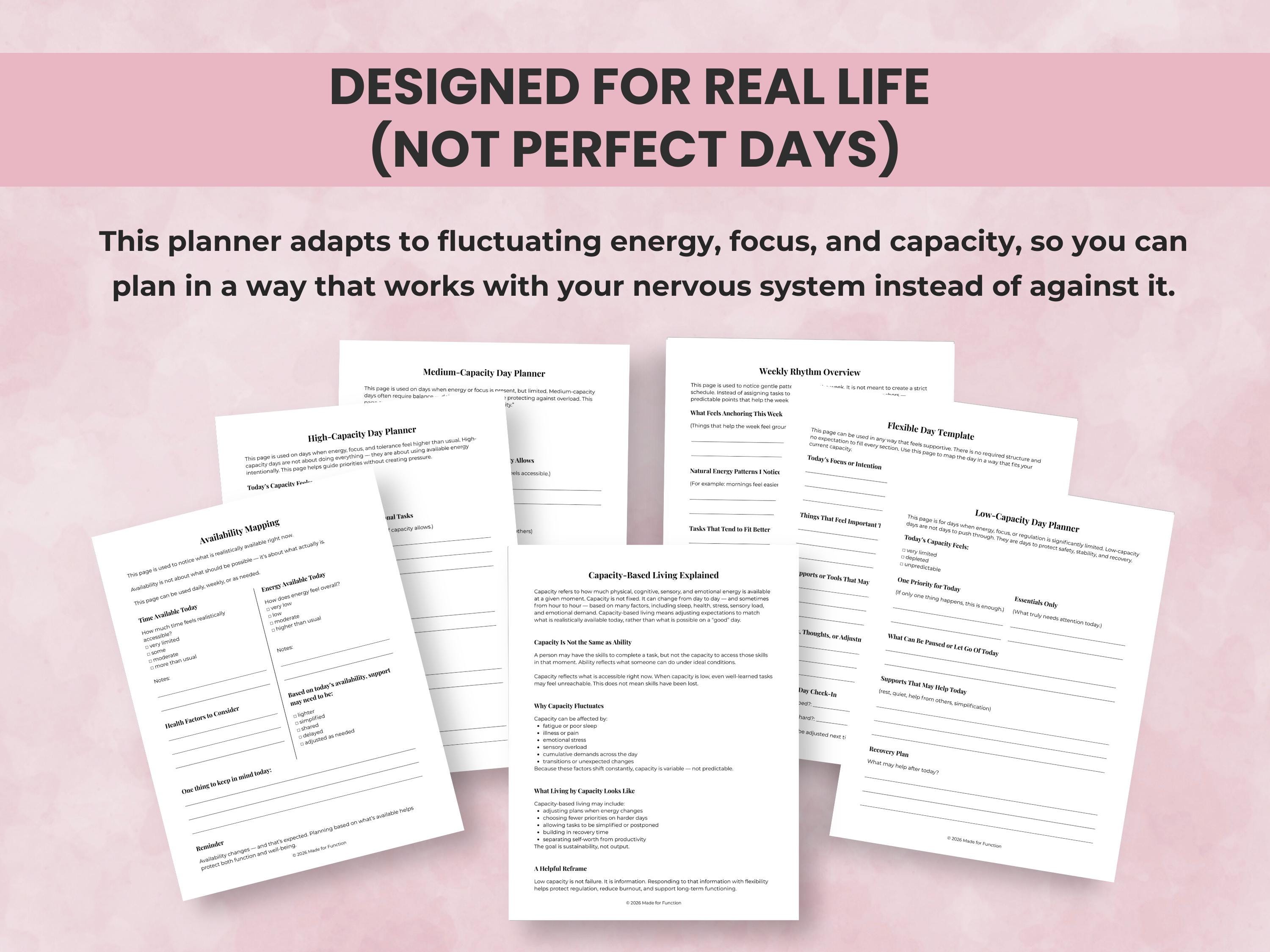 ADHD Autism Daily Planner, Executive Function Support (printable PDF ...