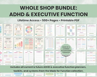 Whole Shop ADHD Brain Dump Bundle | Executive Function, Thought Organizer, To-Do List, Task Tracker & Productivity Printables