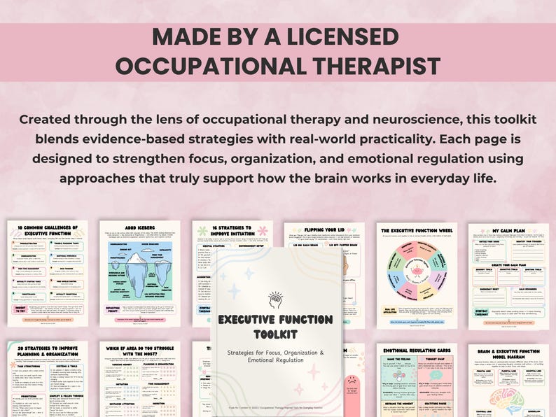 Toolkit created by a licensed occupational therapist — professional, evidence-informed, and practical for therapy or educational use.