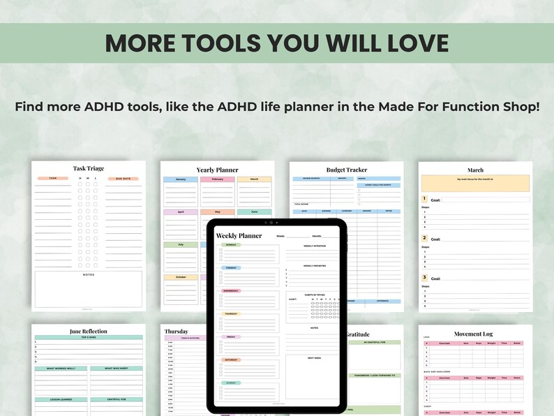 ADHD Planner Bundle, Cleaning Schedule, Declutter Checklists, Budget ...