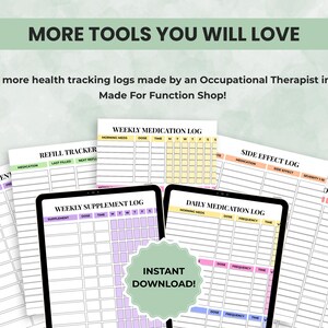 Preview of other Made for Function printables — medication logs, health planners, and chronic illness bundles by an occupational therapist.