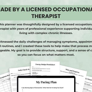 Chronic illness planner created by a licensed occupational therapist — medical and lifestyle templates for health management