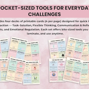 Mini printable executive function tools and cards for daily carry — quick regulation, focus, and problem-solving supports.