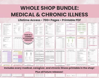 Whole Shop Bundle for Caregivers | Medical Planners, Daily Logs, Routines, Therapy Worksheets, Symptom & Medication Trackers
