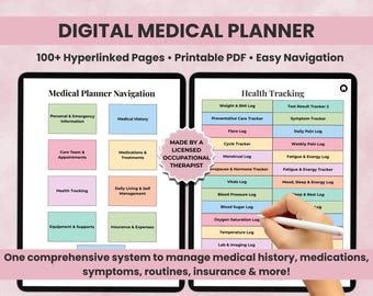 Digital Medical Planner, Health Planner Goodnotes, Chronic Illness Medical Planner, Caregiver Organizer, Medical Binder, Symptom Tracker