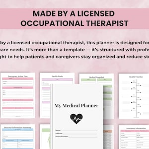 Medical Planner created by a licensed occupational therapist. Professional, therapist-designed layouts for real-life healthcare needs.