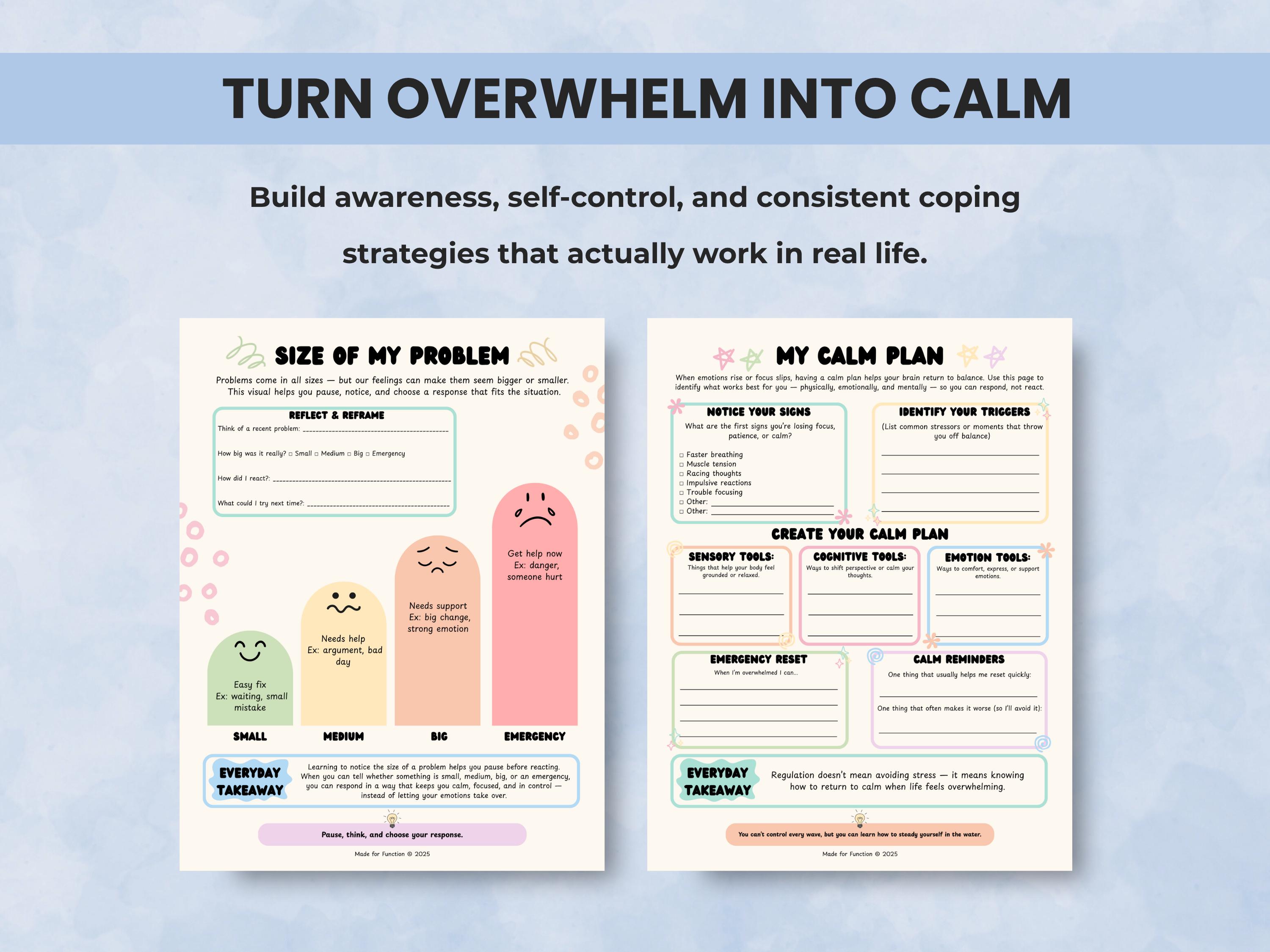 Emotional Regulation Bundle Printable PDF | Zones of Regulation ...