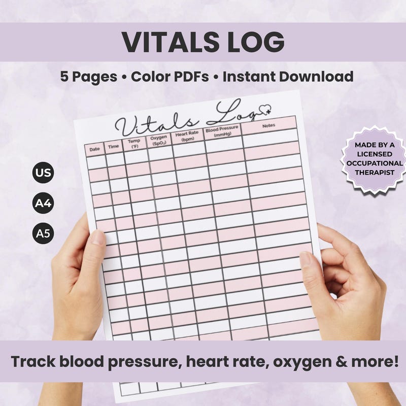 Oxygen Log Printable - Etsy