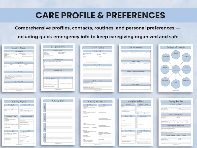 Caregiver Planner Printable PDF, Elder Care Daily Log & Checklist ...