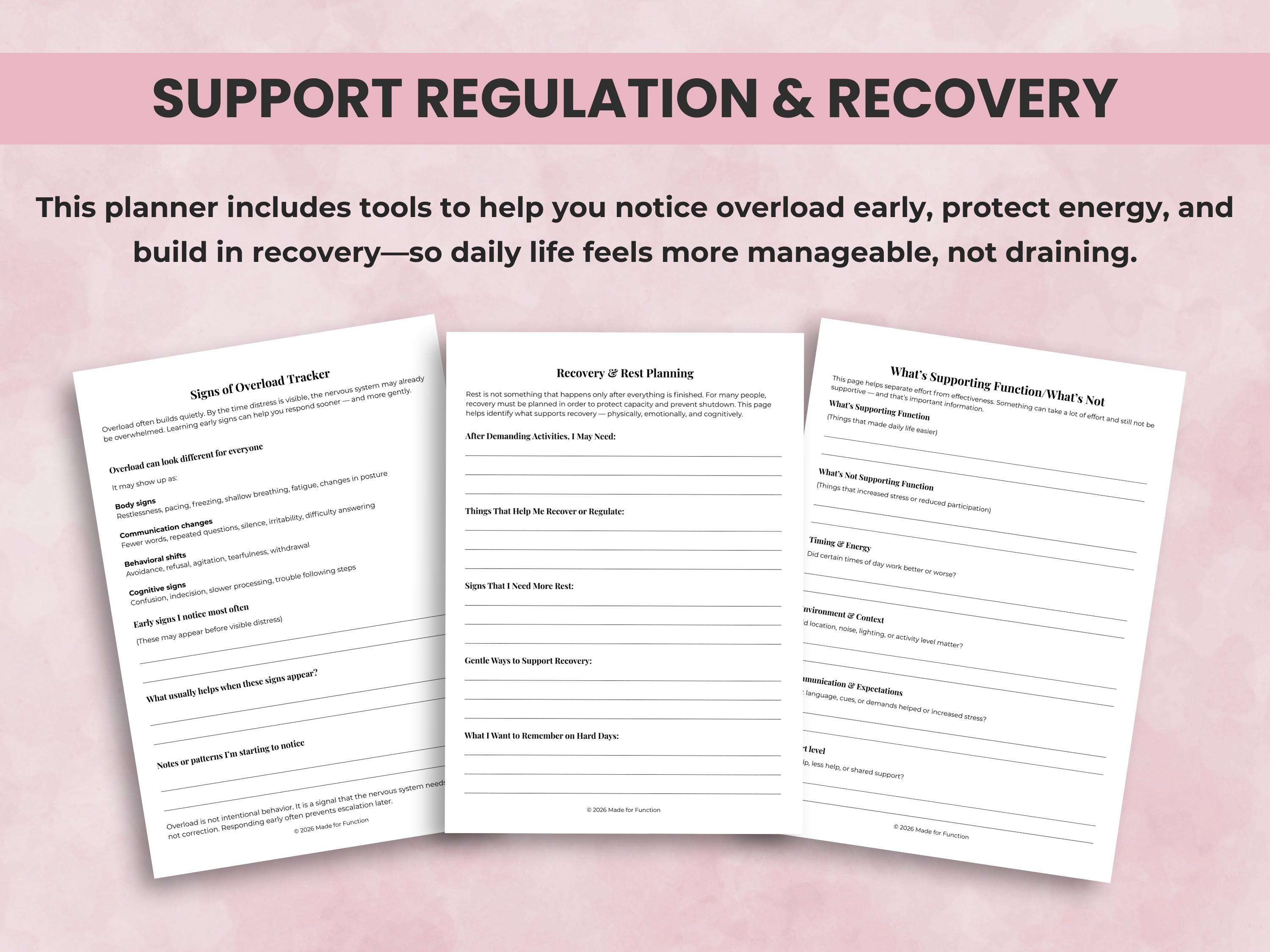 ADHD Autism Daily Planner, Executive Function Support (printable PDF ...