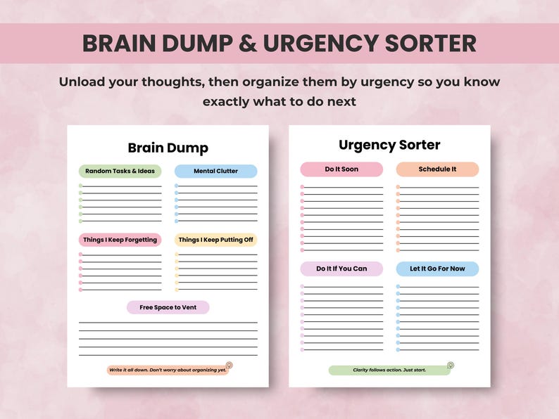ADHD Brain Dump Templates Printable, Editable Task Tracker, Priority ...
