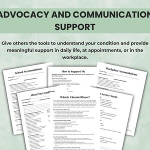 Advocacy and communication templates to prepare questions, track accessibility needs, and share information with providers