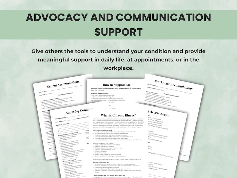 Advocacy and communication templates to prepare questions, track accessibility needs, and share information with providers