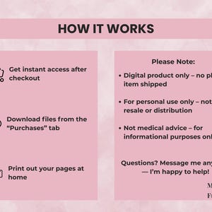 How it works steps for printable ADHD executive function worksheets, instant digital download instructions