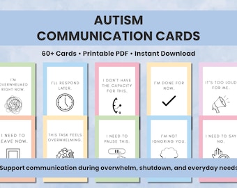 Autism Communication Cards for Adults, Nonverbal Visual Communication, Special Needs Support, Printable PDF, Digital Download