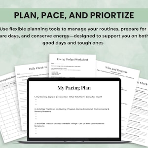Chronic illness planning worksheets for pacing, daily priorities, and managing routines with fatigue-friendly strategies