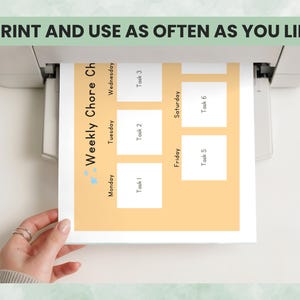 Printable ADHD planner pages being printed for daily use and organization
