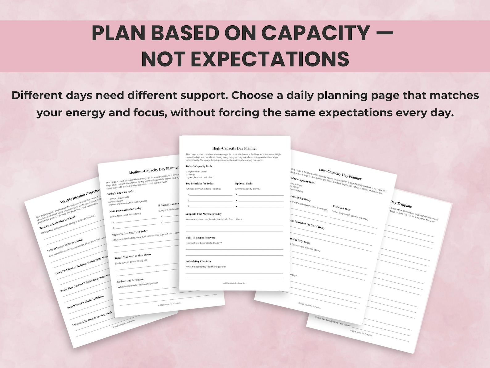 ADHD Autism Daily Planner, Executive Function Support (printable PDF ...