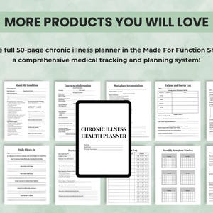 Explore additional printable health planners, symptom trackers, and caregiver tools in the Made for Function Etsy shop.