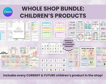 Children’s Whole Shop Bundle, ADHD Routine Charts, Autism Visual Schedules, Executive Function Tools, Emotional Regulation Activities