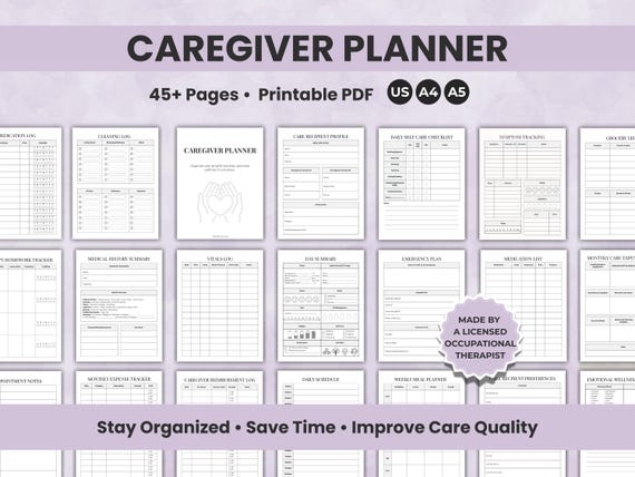 Caregiver Planner Printable PDF: Daily Checklist & Medical Logbook