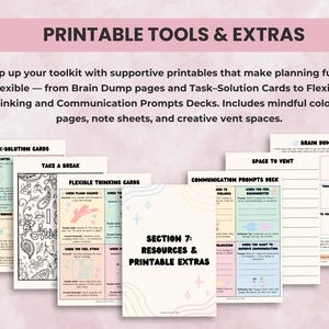 Additional printable worksheets, charts, and executive function visuals for therapy, classrooms, and coaching sessions.