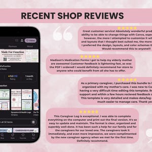 Customer reviews of Made for Function printables highlighting quality, usefulness, and OT-designed care.