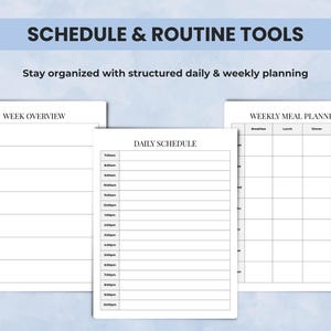 Schedule and routine caregiver templates — weekly planners, daily routines, and caregiving checklists