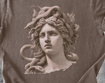 Vintage Medusa Comfort Colors T-Shirt, Greek Mythology Art - YC50098