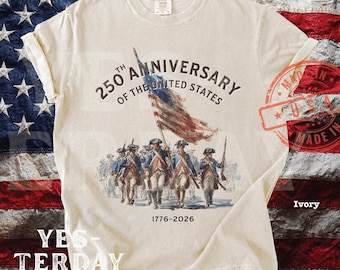 America 250th Anniversary Revolutionary War Soldiers Shirt, Comfort Colors 4th of July Tee 2XL-4XL - YC50161