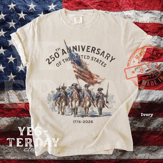 America 250th Anniversary Revolutionary War Soldiers Shirt, Comfort Colors Vintage Tee 2XL-4XL - YC50161